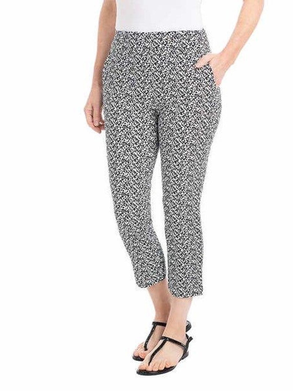 Hilary Radley Women's Pull-on Capri Comfort Fit Stretch Pants Size: M